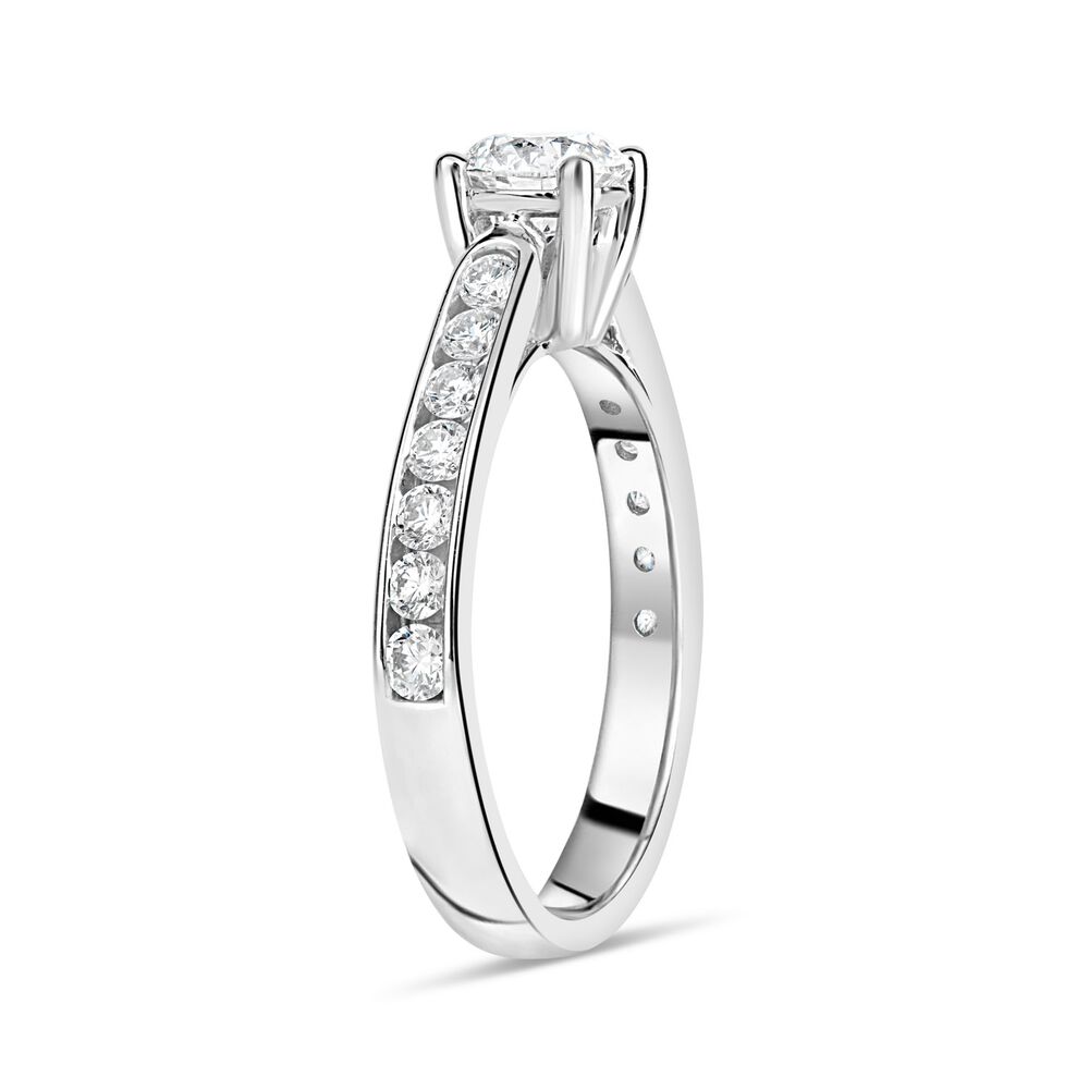 18ct White Gold 1.00ct Diamond Tulip Setting Shoulders Ring image number 3