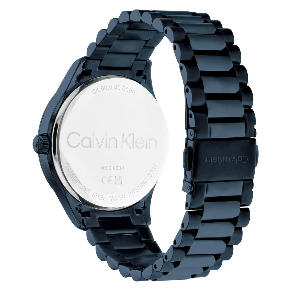 Calvin Klein Iconic 40mm Dark Blue Monogramed Dial Blue Bracelet Watch