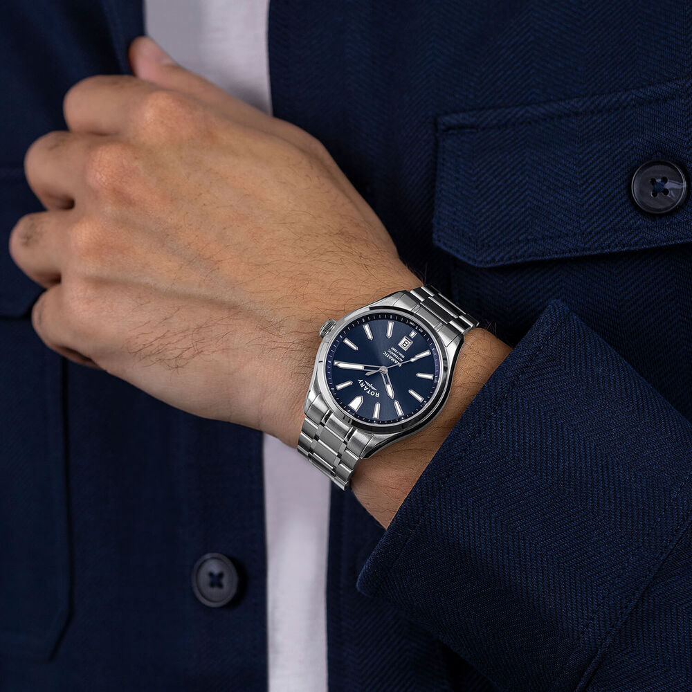 Rotary Seamatic 100 40mm Blue Dial Stainless Steel Bracelet Watch