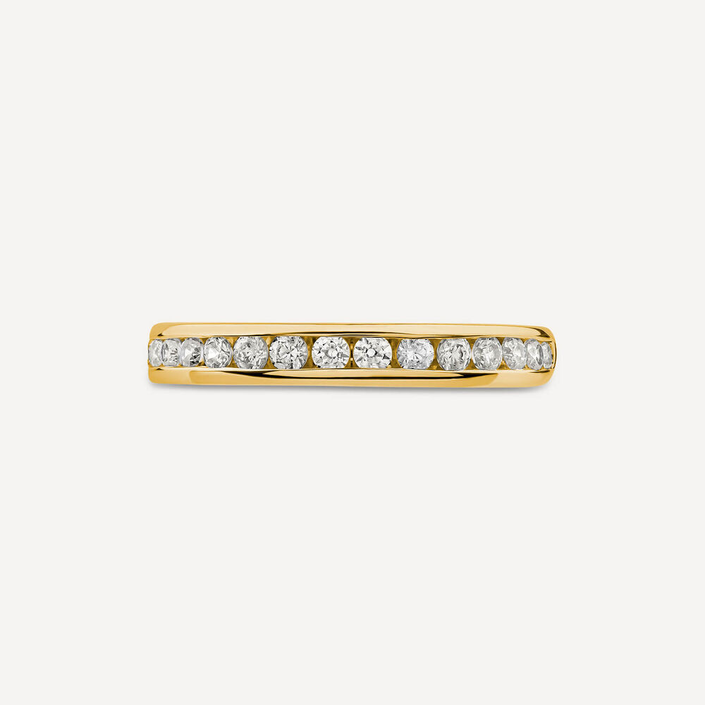 18ct Yellow Gold 3mm 0.35ct Diamond Channel Set Wedding Ring image number 1