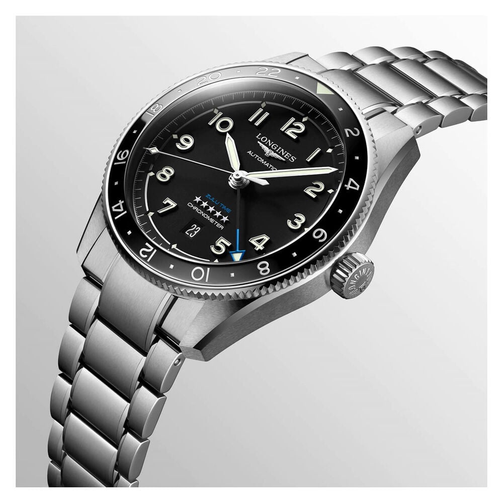 Longines Avigation Spirit Zulu 42mm Automatic Black Dial Black Bezel Steel Case Bracelet Watch image number 1