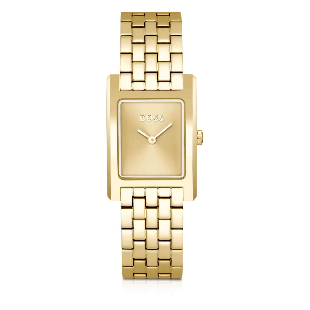 BOSS Lucy 22mmx24mm Gold Dial Steel Bracelet Watch