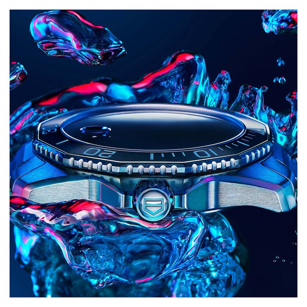 TAG Heuer Aquaracer Diver 43mm Blue Dial Black Bezel Steel Case Bracelet Watch image number 10