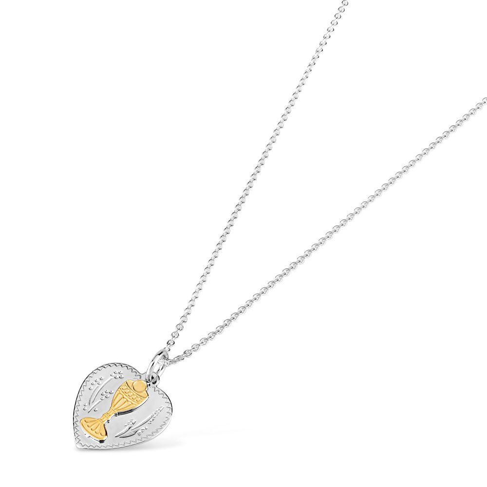 Sterling Silver and Gold Plated Communion Medal (Chain Included) image number 3