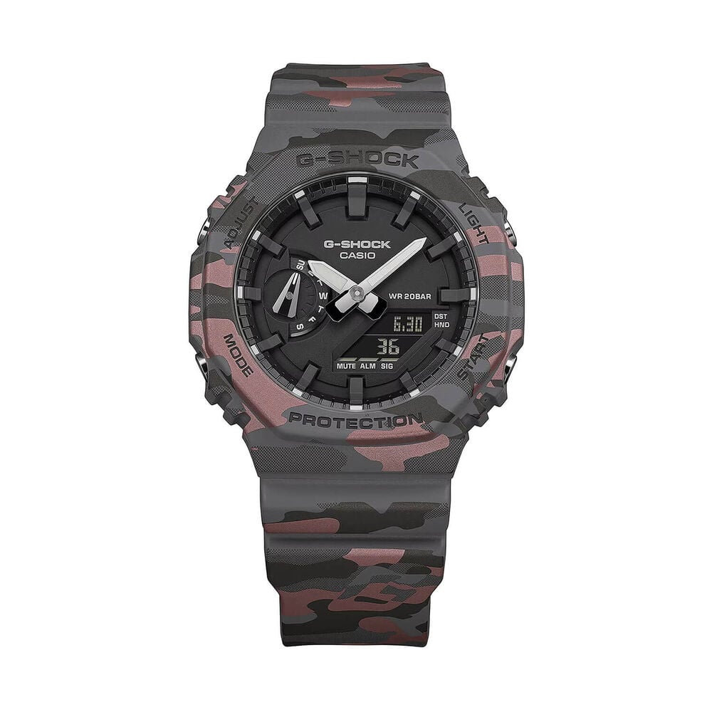 G-SHOCK GA-2100 Series 48.5x45.4mm Black Analogue & Digital Display Camouflage Strap Watch