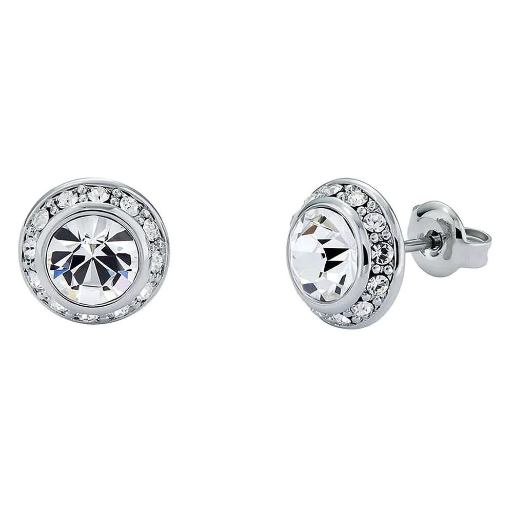 Ted Baker Soletia Silver Plated Solitaire Sparkle Crystal Round Stud Earrings image number 1