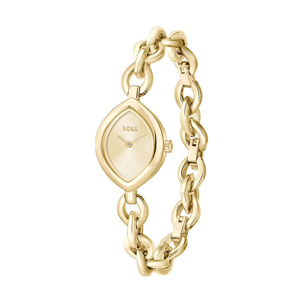 BOSS Fiora 22.4x29mm Gold Dial Gold Tone Stainless Steel Bracelet Watch image number 2