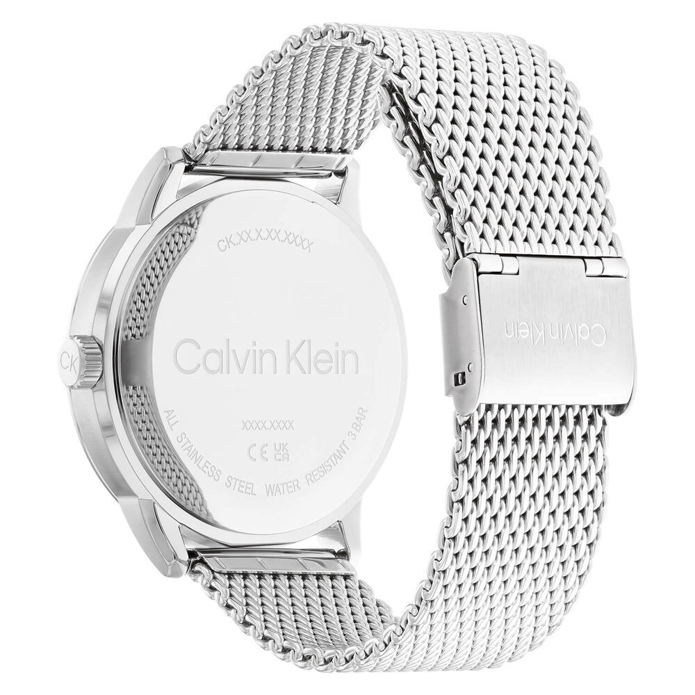 Calvin Klein Architectural 43mm Black Skeleton Dial Mesh Bracelet Watch