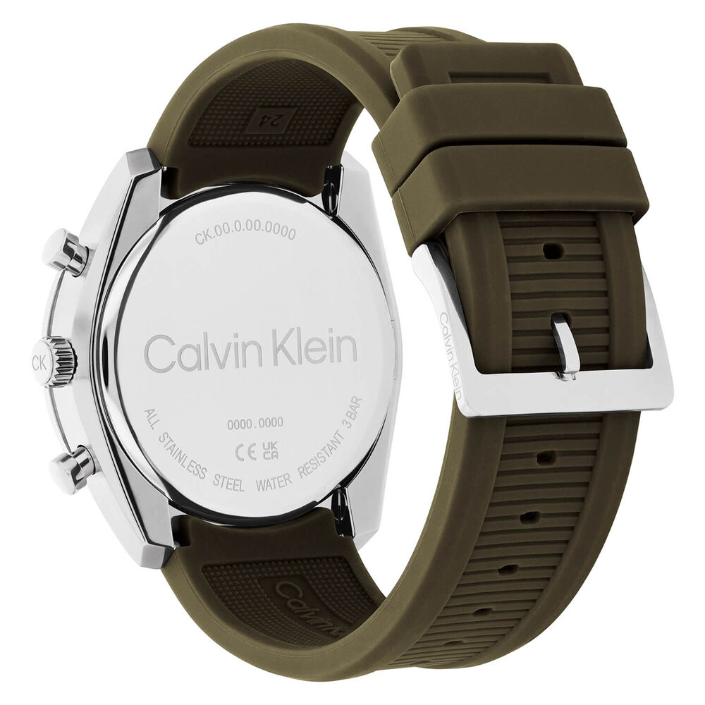 Calvin Klein CK Flex 42mm Grey Dial Green Silicon Strap Watch image number 2