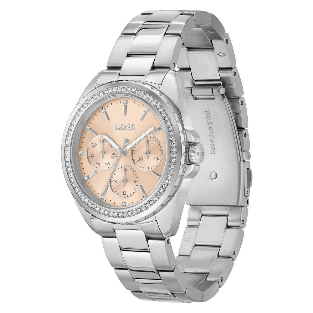 BOSS Atea 38mm Rose Chrono Dial Steel Case Watch image number 2