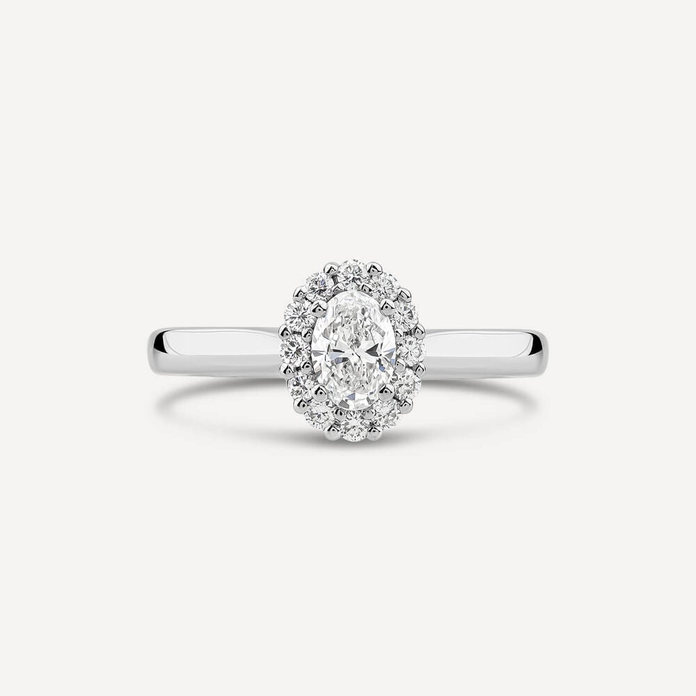 Northern Star 18ct White Gold 0.60ct Diamond Halo Cluster Ring