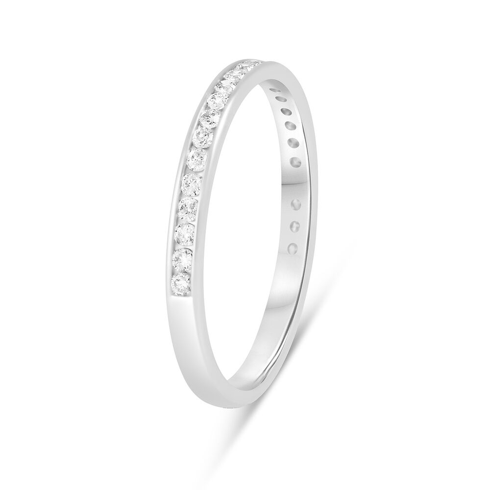 9ct White Gold and Diamond 2mm Wedding Band image number 4