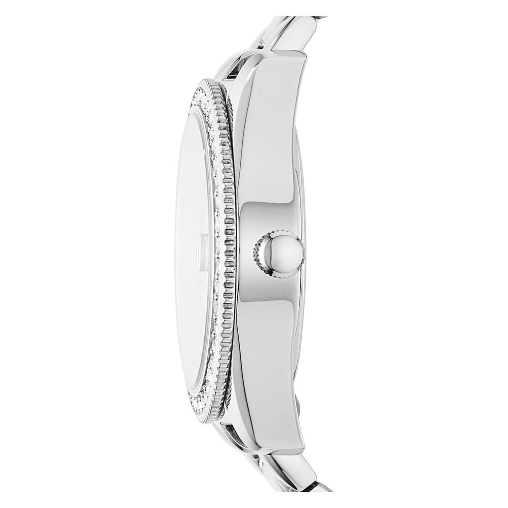 Fossil Scarlette Mini Silver Dial Cubic Zirconia Steel Case Bracelet Watch