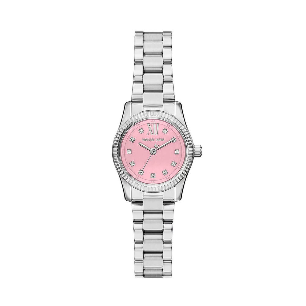 Michael Kors Petite Lexington 26mm Pink Dial Stainless Steel Bracelet Watch
