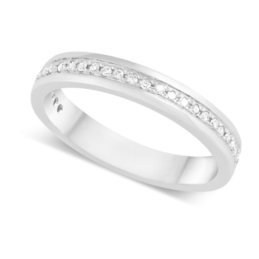 Ladies' 18ct White Gold 0.15 Carat Diamond 3mm Wedding Ring