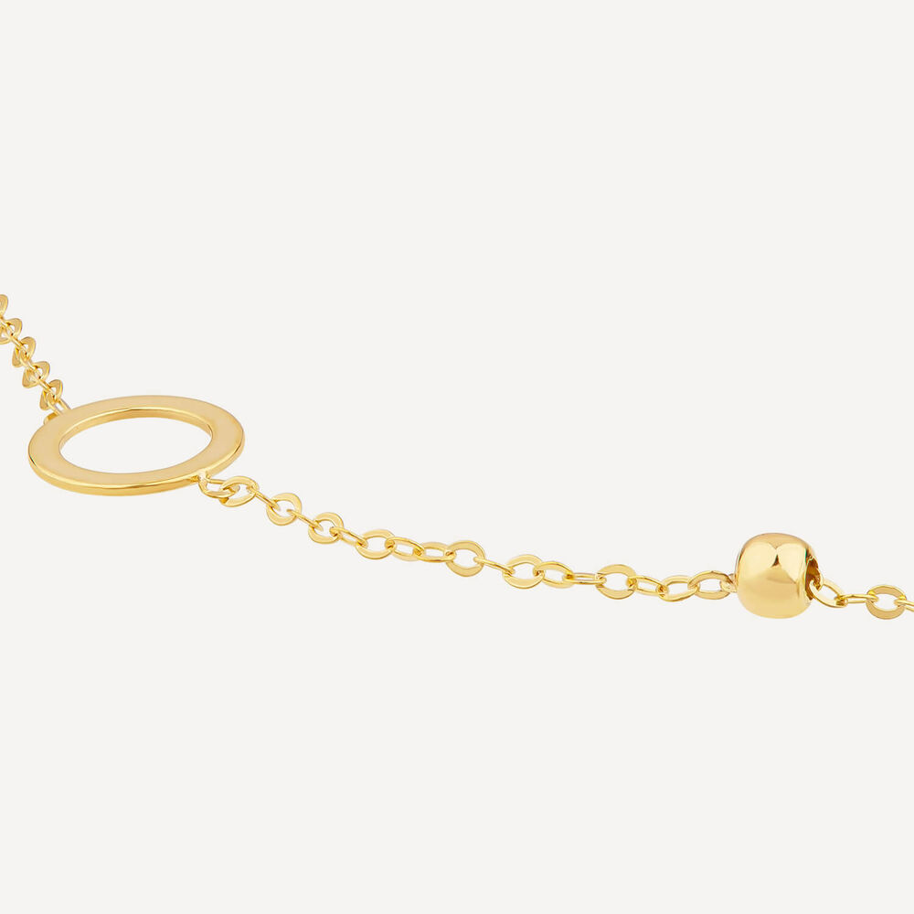 9ct Yellow Gold Circle & Bead Bracelet image number 2