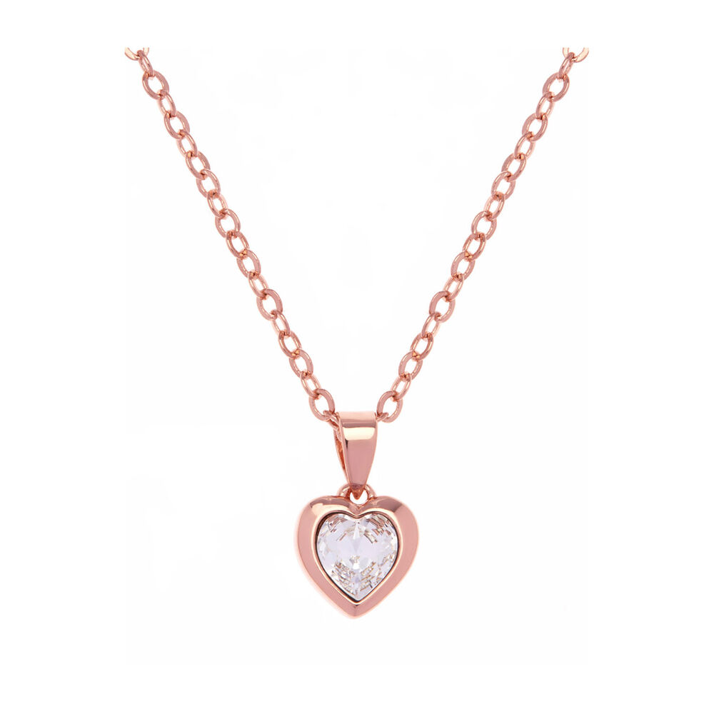 Ted Baker Rose Gold Plated Crystal Heart Pendant image number 0