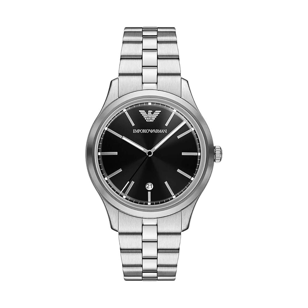 Emporio Armani 41mm Black Dial Stainless Steel Bracelet Watch image number 0