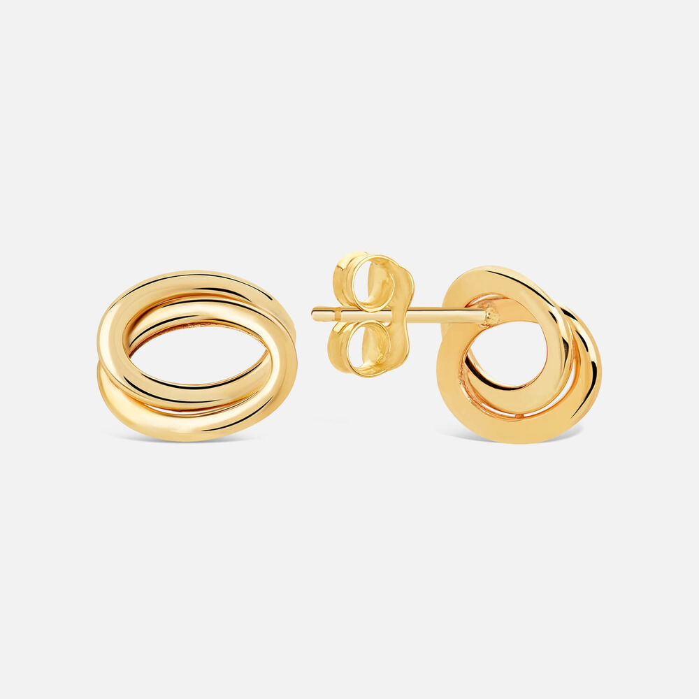 9ct Yellow Gold Open Knot Stud Earrings