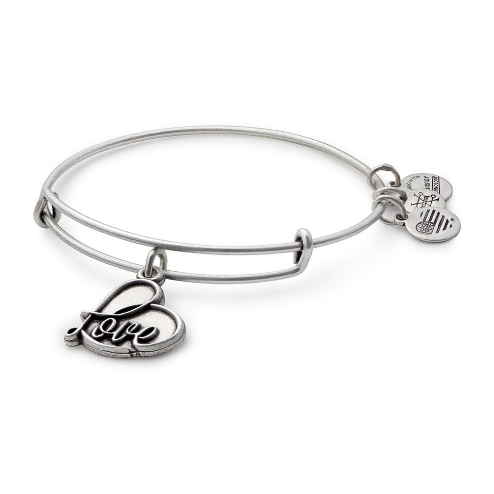 Alex and Ani Rafaelian Silver Love Charm Bangle image number 0