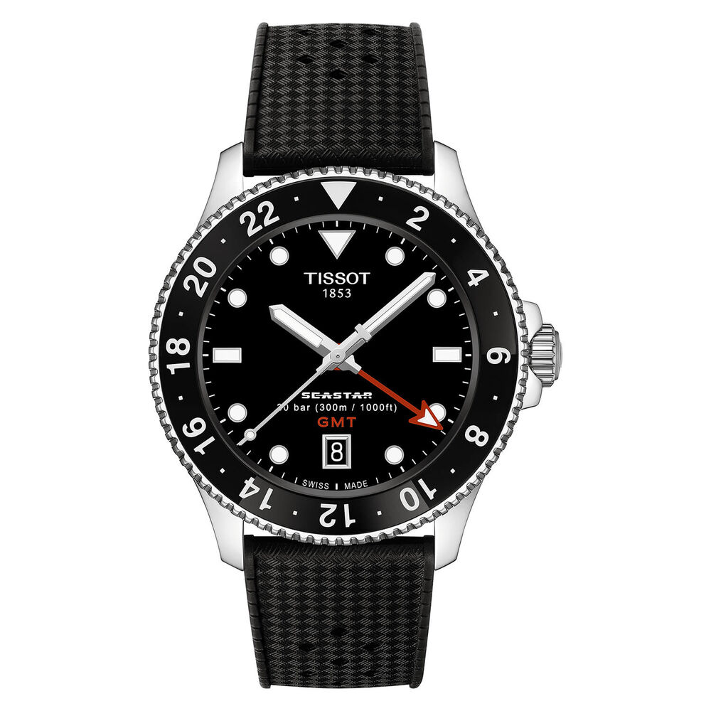Tissot Seastar 1000 Quartz GMT 40mm Black Dial & Bezel Rubber Strap Watch