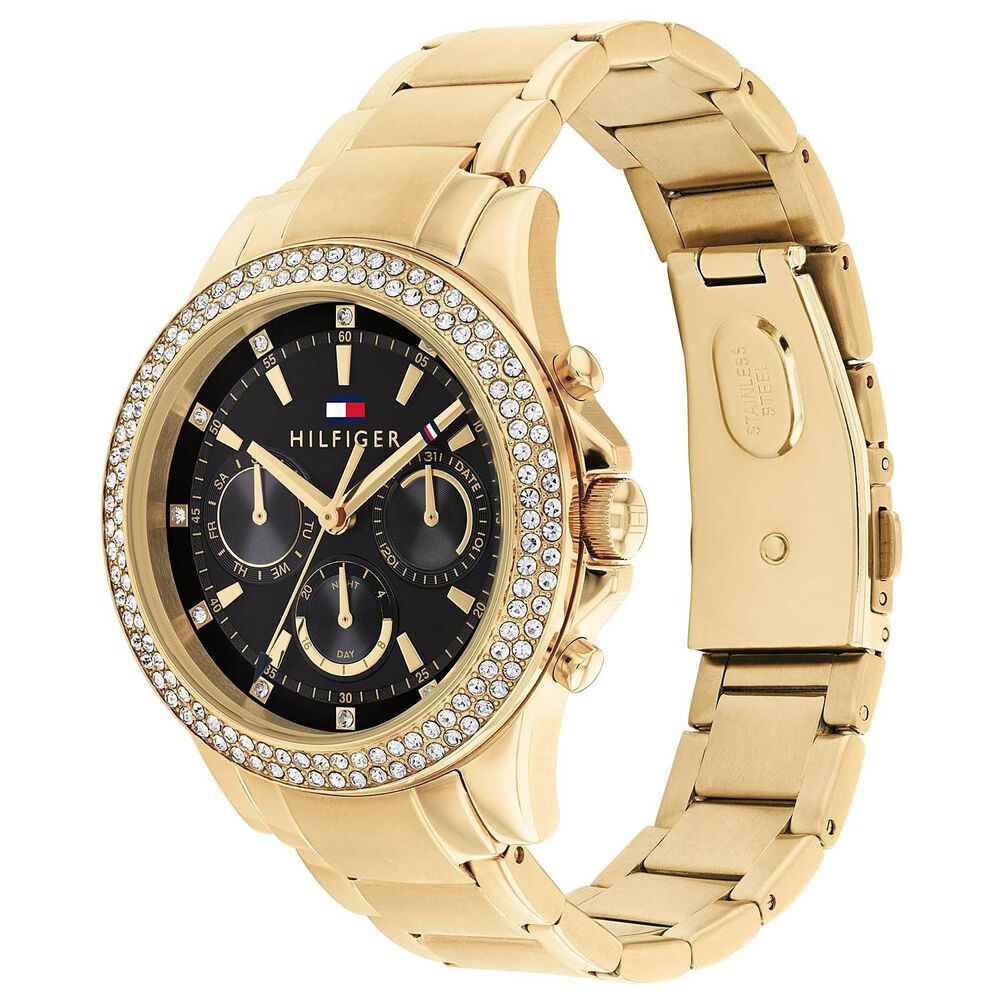 Tommy Hilfiger 38mm Black Dial Yellow Gold Index & Case Watch image number 1