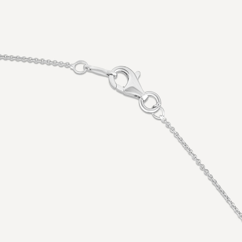 9ct White Gold Double Heart Diamond Set Necklet image number 2