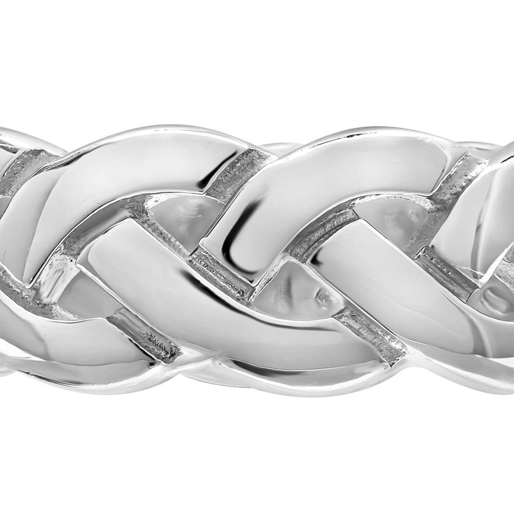Sterling Silver Polished Woven Celtic Knot Men's Ring image number 4