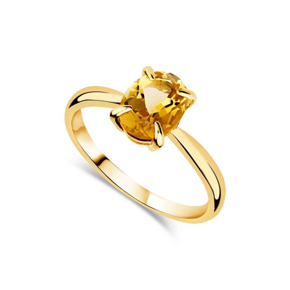 9ct Yellow Gold Oval Citrine Ring image number 0