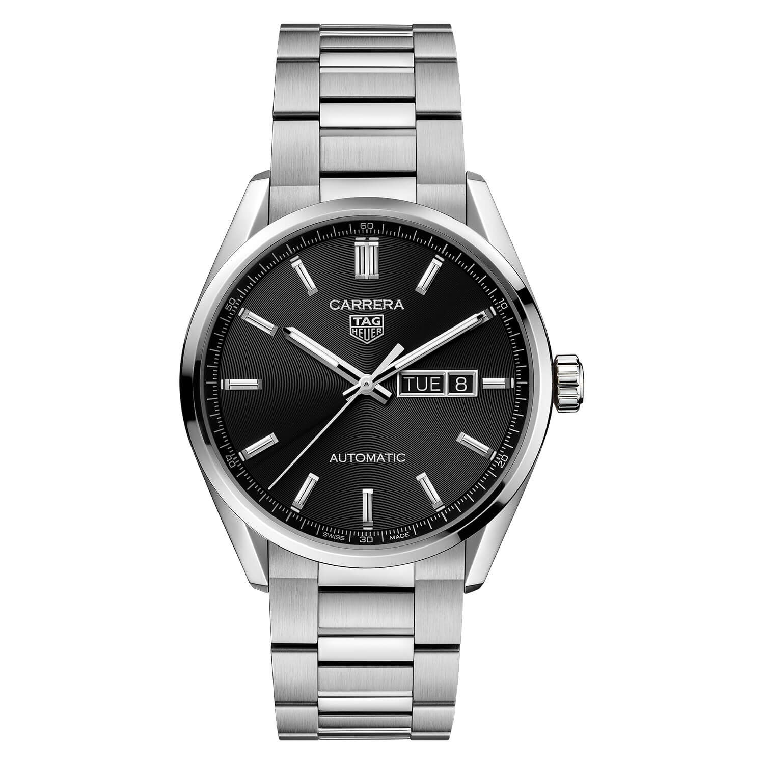 TAG Heuer Carrera 41mm Day Date Black Dial Bracelet Watch