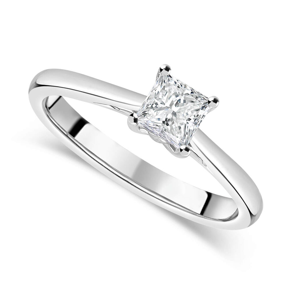 18ct White Gold 0.40ct Princess Diamond Tulip Setting Ring image number 0