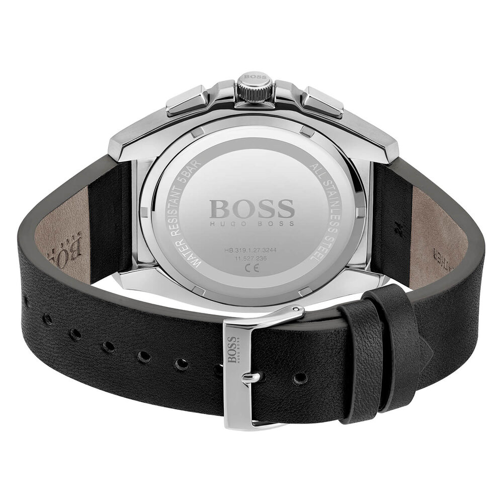 Hugo BOSS Grandmaster Lux 46mm Black Dial Steel Case Black Strap Watch image number 2