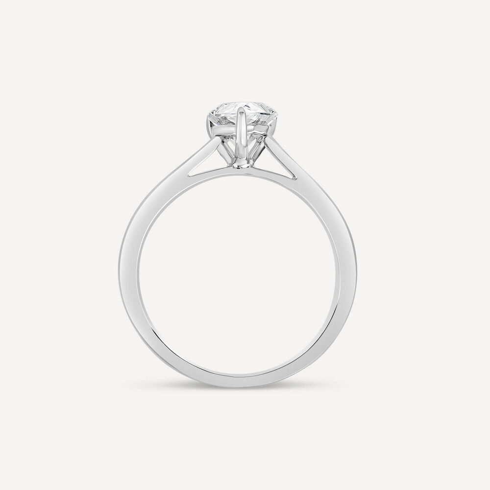 18ct White Gold Lab Grown 1ct Pear Shaped Diamond Engagement Ring image number 3
