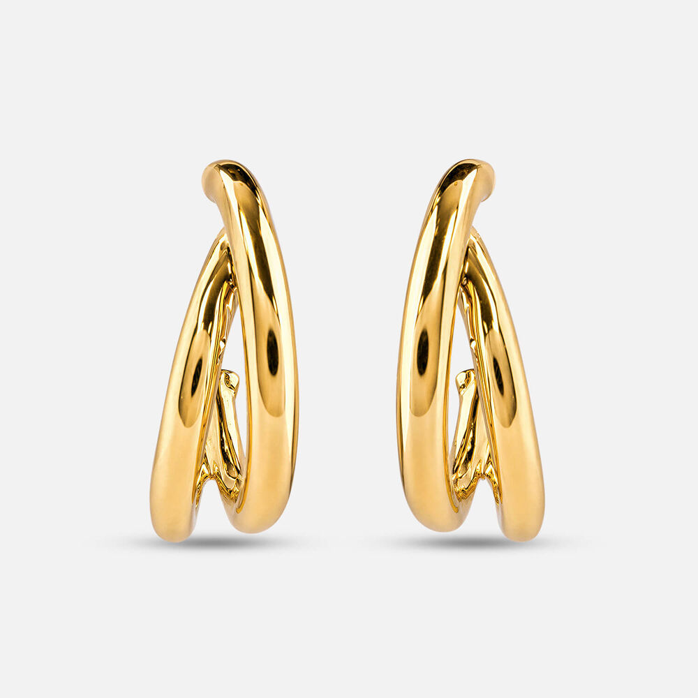 Yellow Gold Plated Sterling Silver Half Hoop Earrings