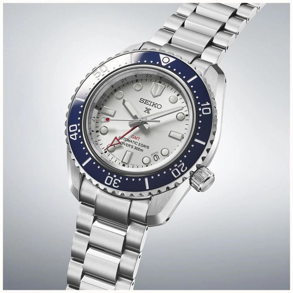 Seiko Prospex 1968 Heritage Diver&rsquo;s GMT 60th Anniversary 42mm White Dial Steel Bracelet Watch