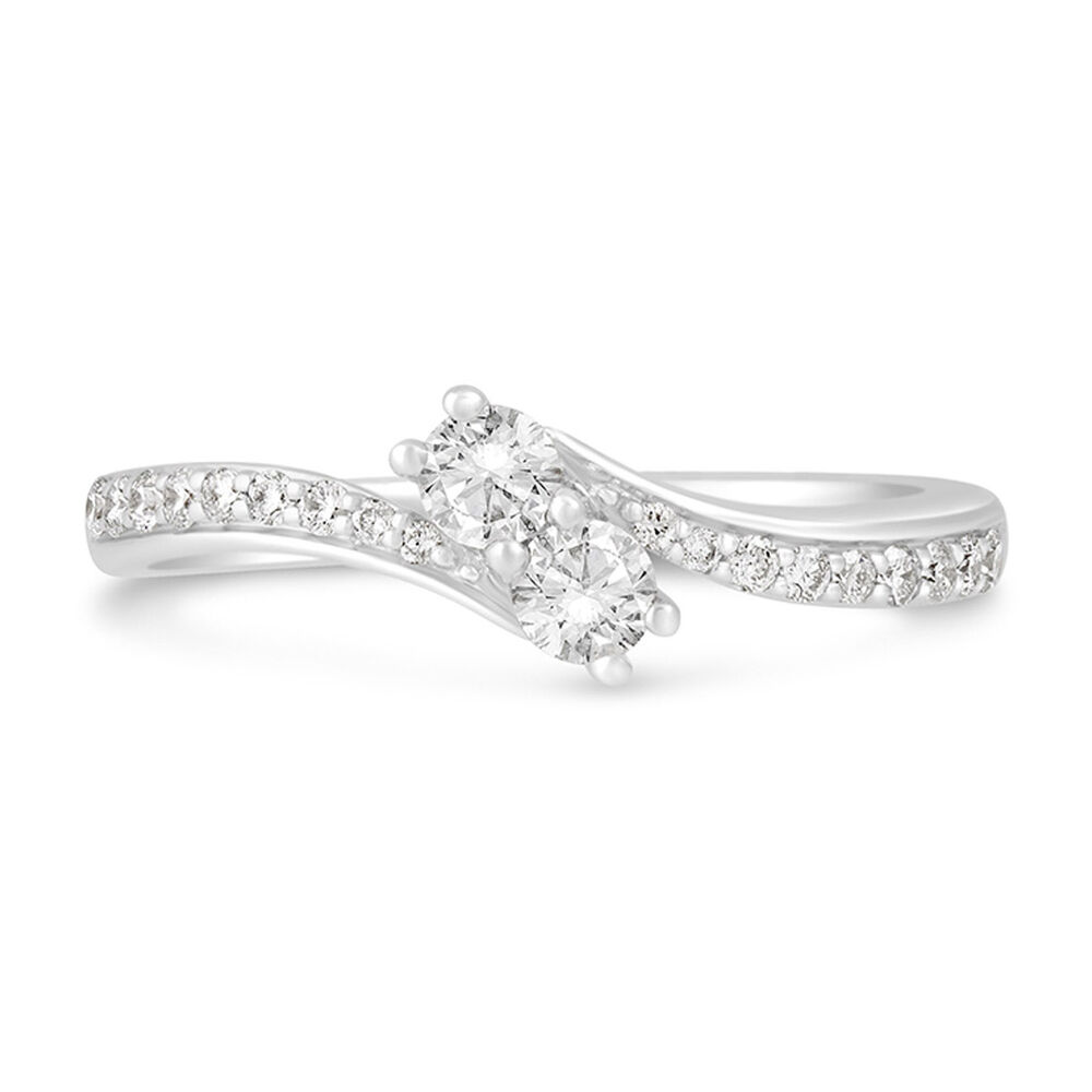 9ct White Gold 0.50 Carat Diamond Twist Ring image number 1
