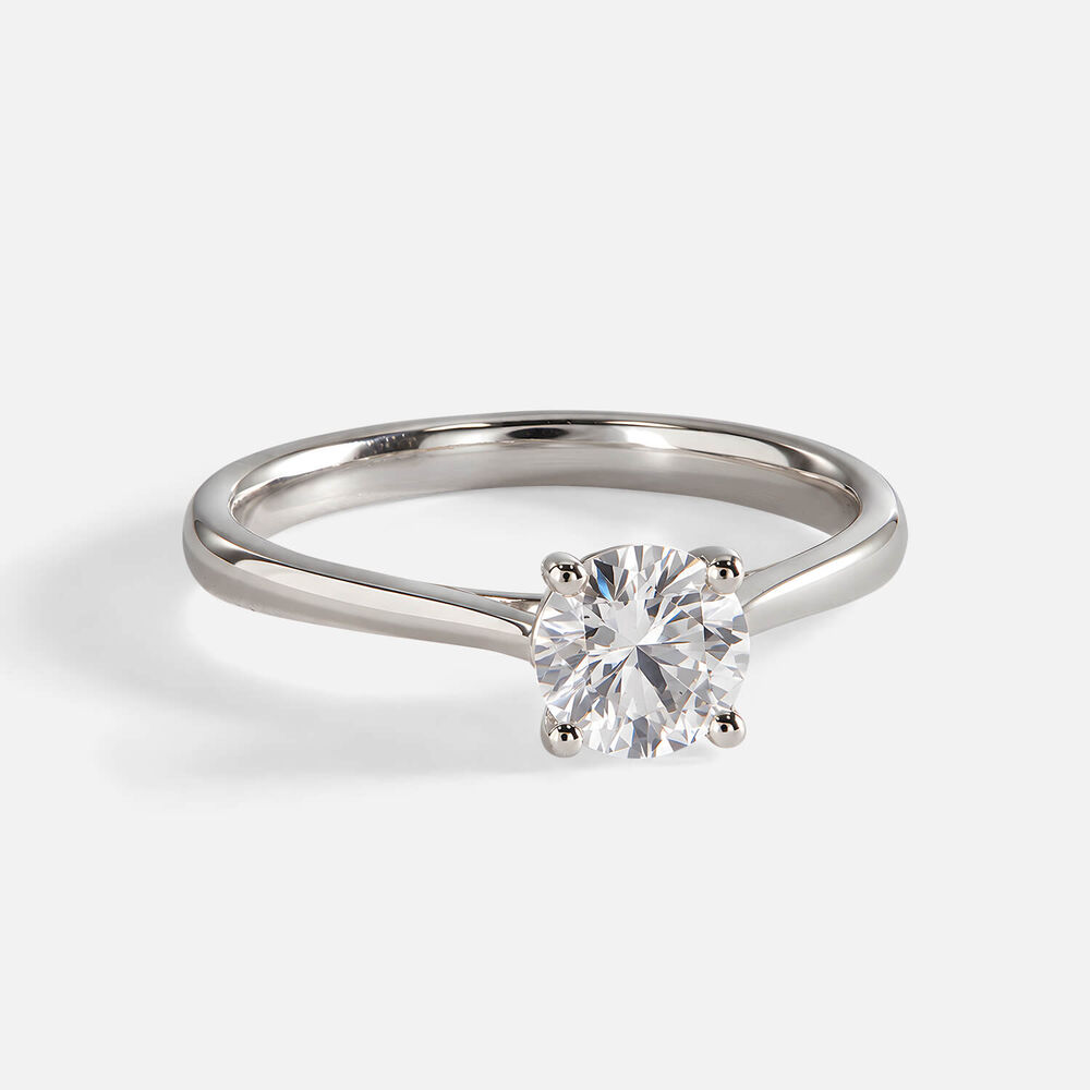 Classic Platinum 0.70ct Round Brilliant Diamond Four Claw Solitaire Ring