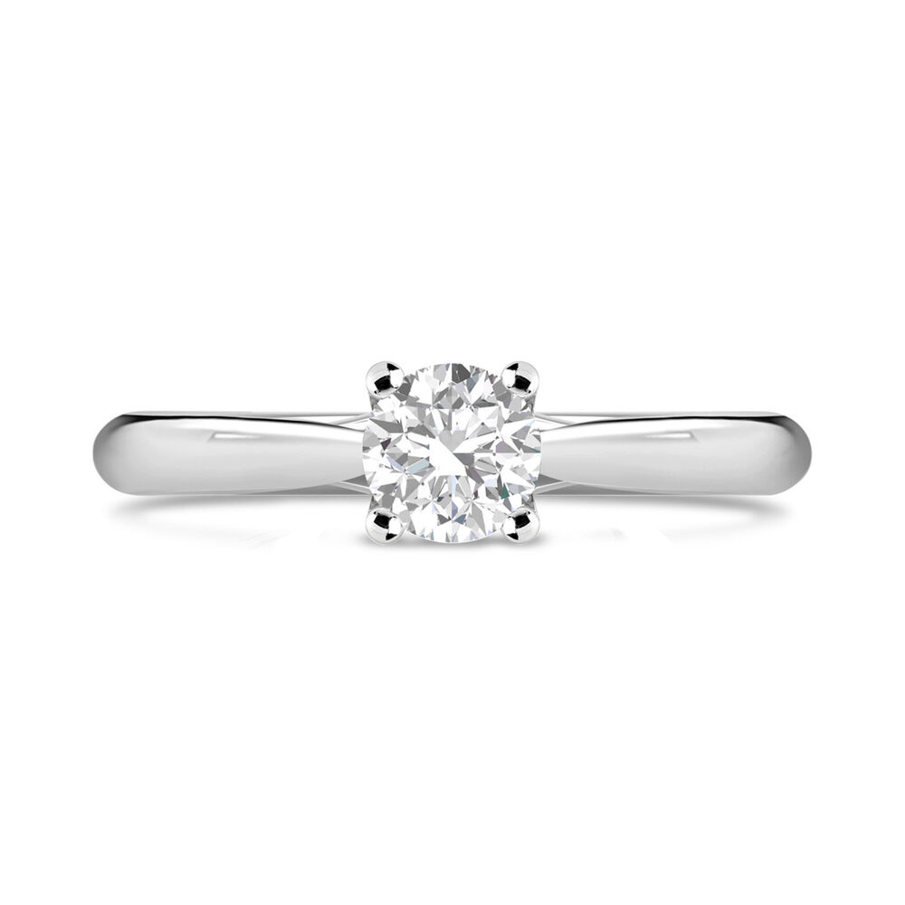 Platinum 0.60ct Round Diamond Orchid Setting Ring image number 1