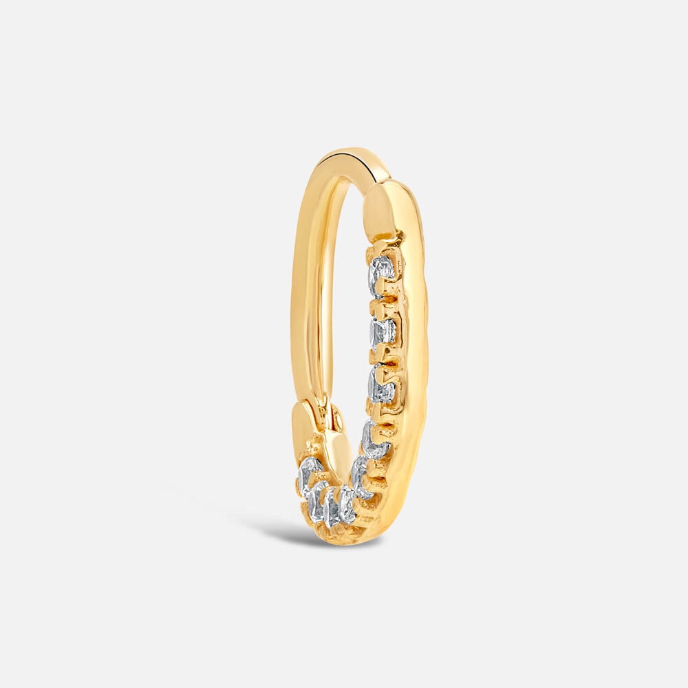 9ct Cubic Zirconia Small Single Hoop Earring