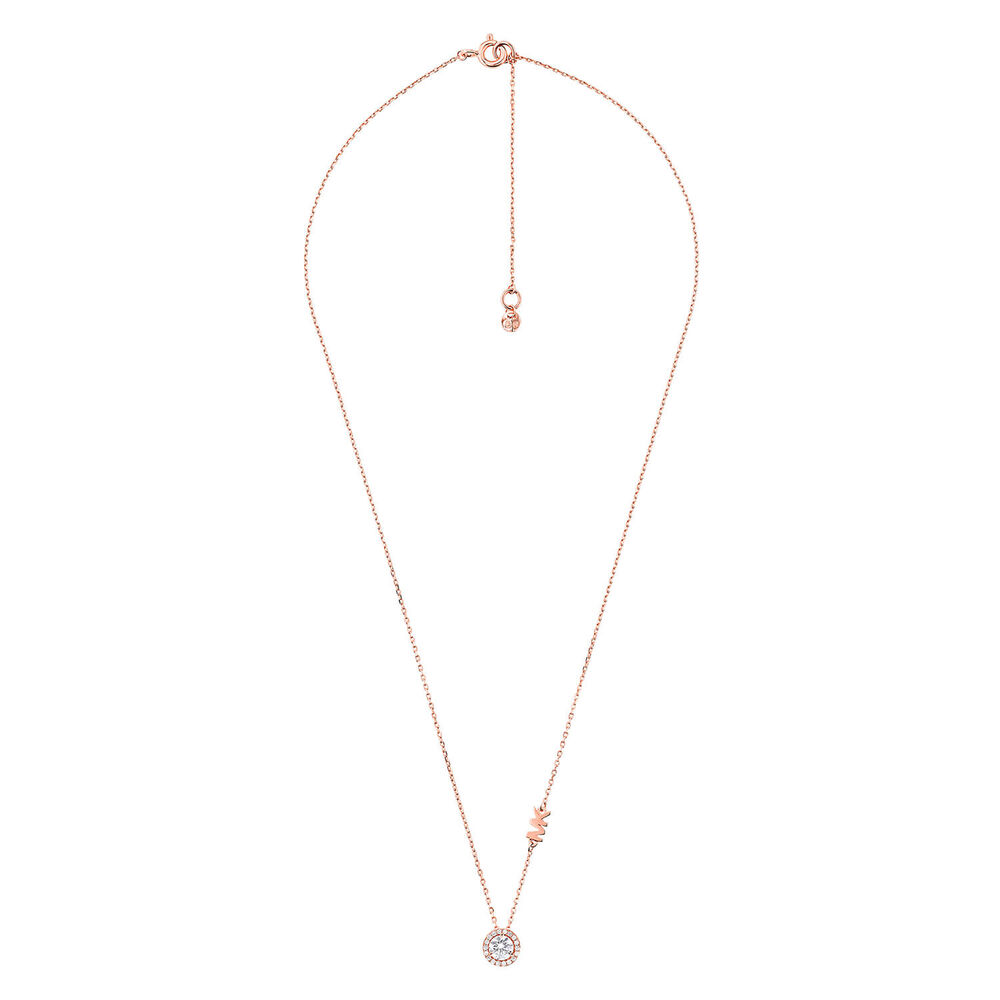Michael Kors Rose Gold Cubic Zirconia Necklace image number 1