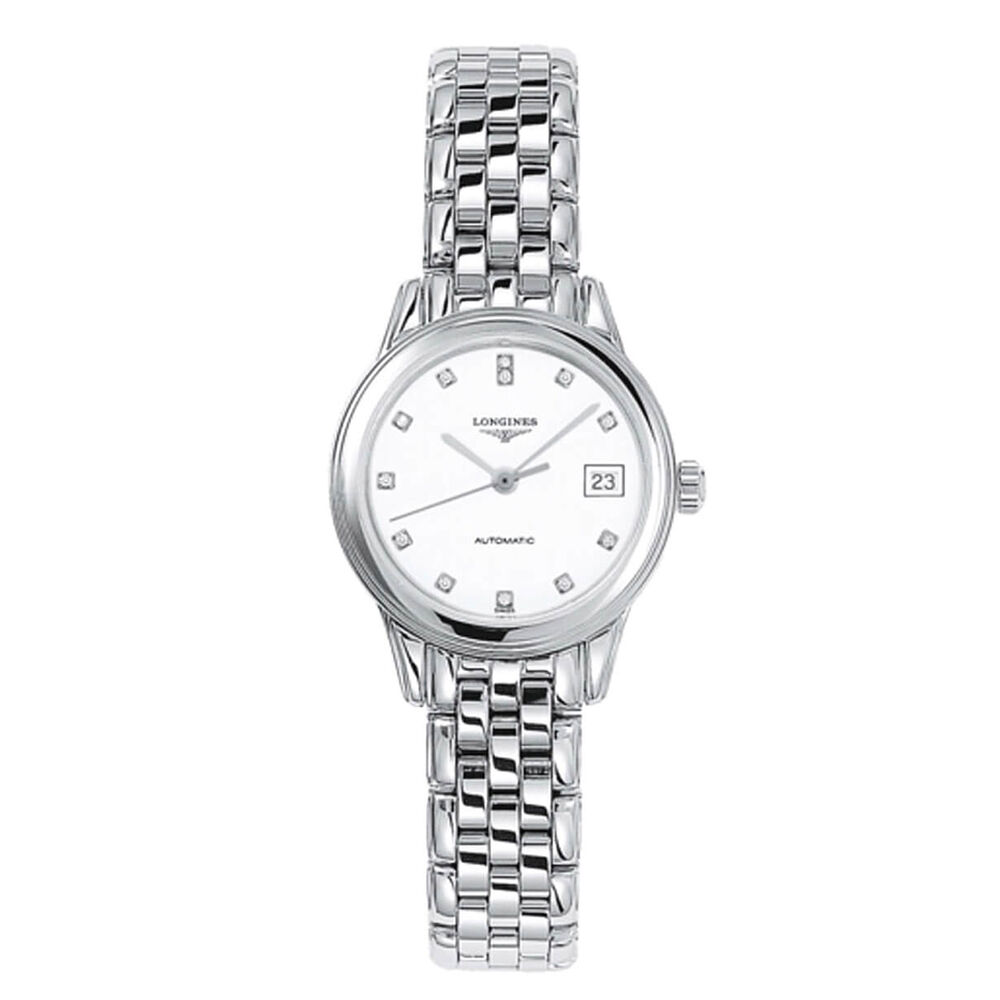 Pre-Owned Longines Flagship 26mm White Dial Diamond Dots Steel Bracelet Watch