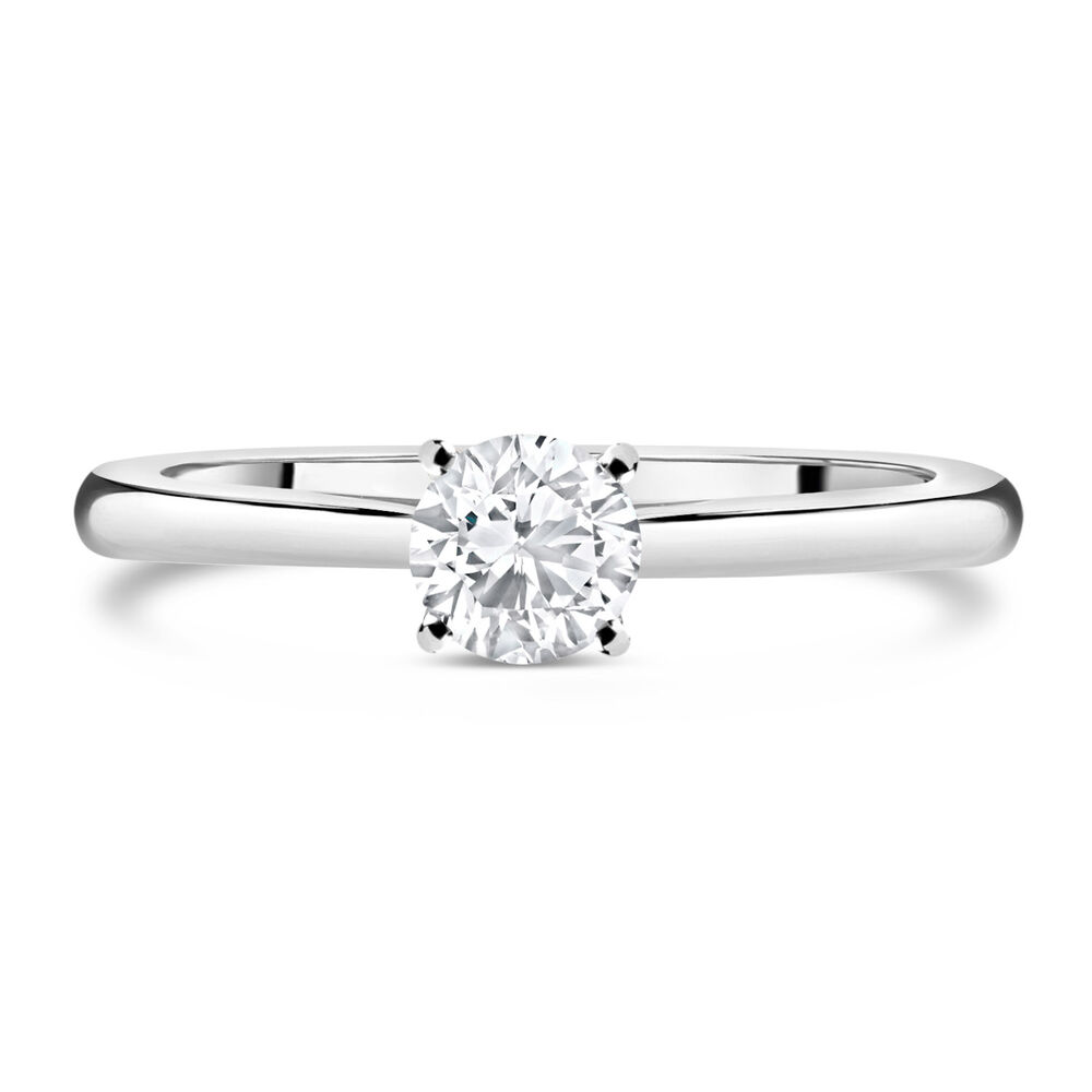 18ct White Gold 0.75ct Round Diamond Tulip Setting Ring