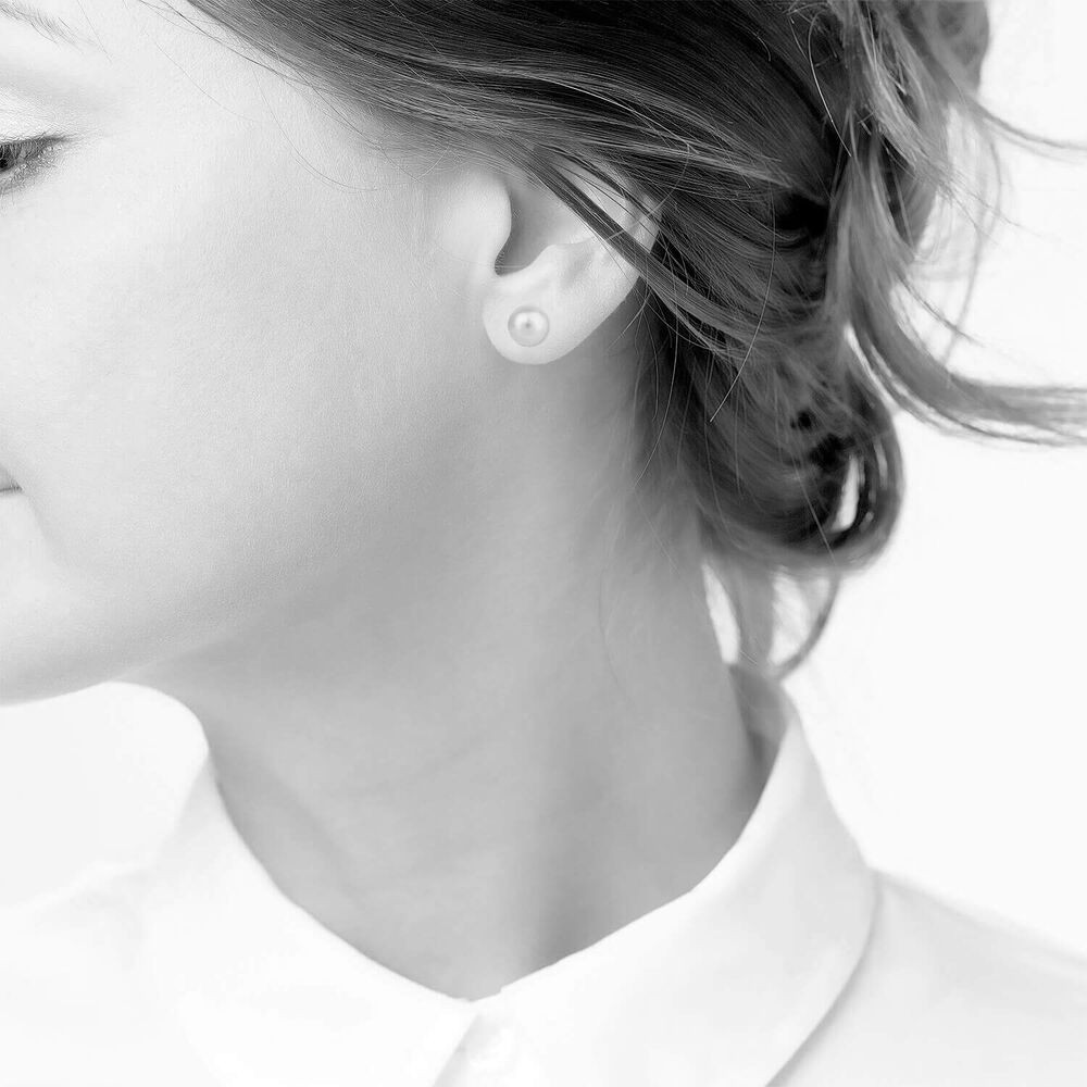 Sterling Silver Pearl Earrings image number 3