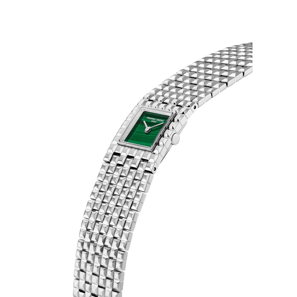 Frederique Constant Classics Manchette Green Malachite Dial Steel Bracelet Watch image number 2