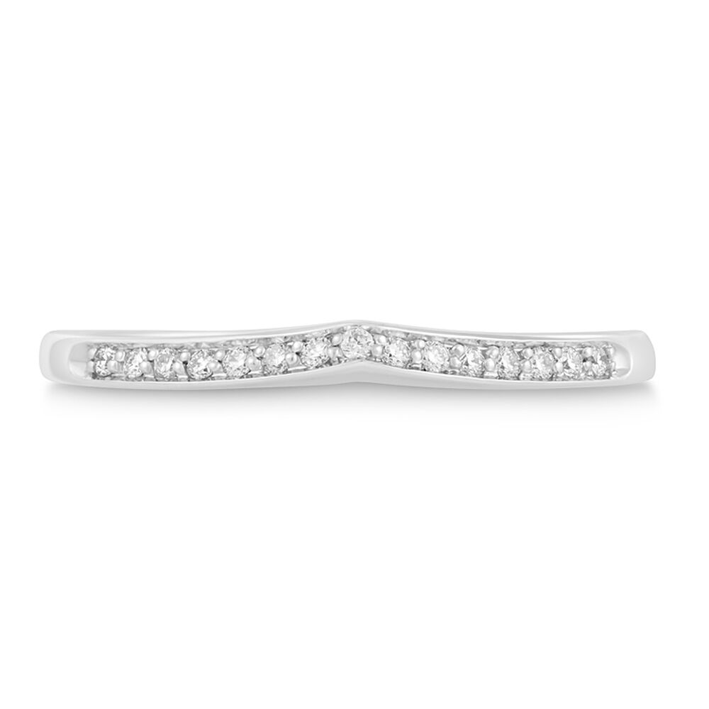 Ladies' 18ct White Gold Diamond-set Shaped Wedding Ring image number 5