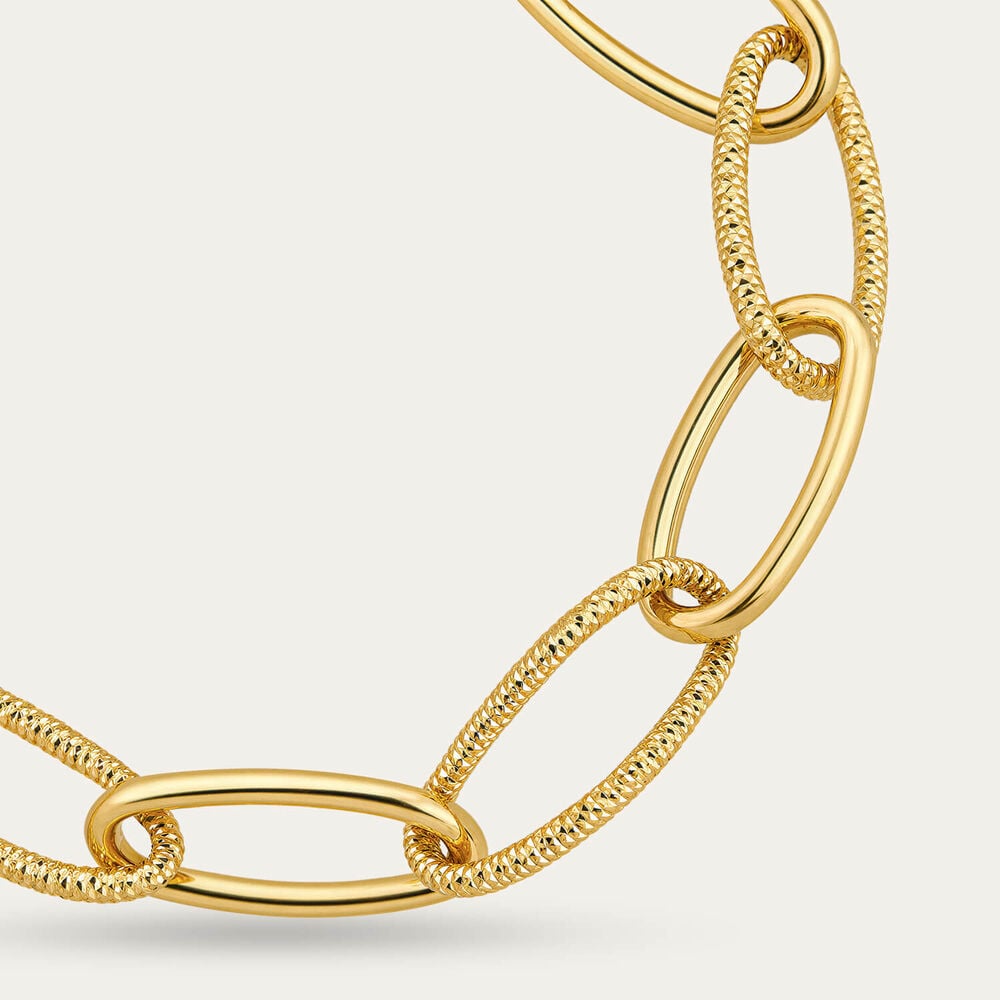 Yellow Gold Plated Sterling Silver Open Curb Link Bracelet