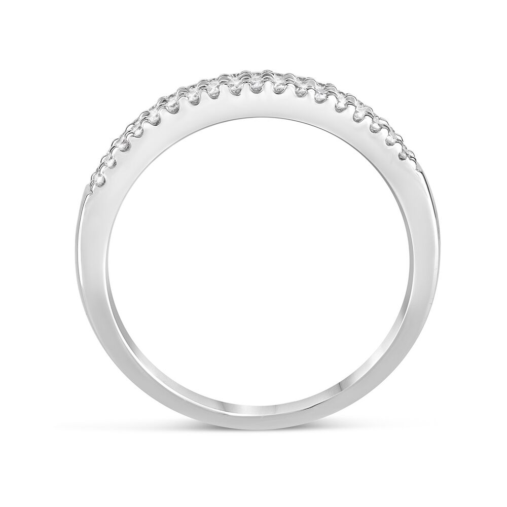 18ct White Gold 0.30ct Diamond Three Row Eternity Ring image number 2