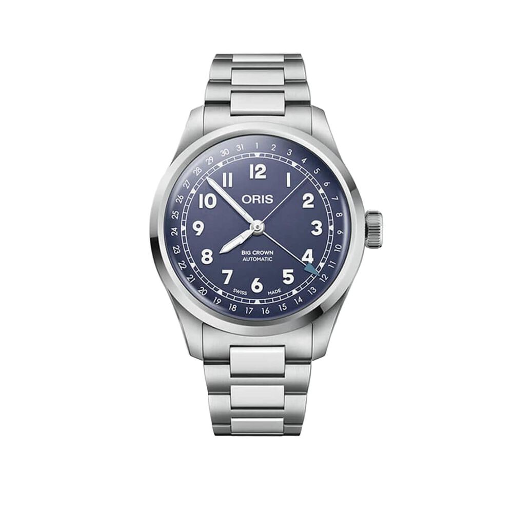 Oris Big Crown Pointer Date 40mm Purple Dial Steel Bracelet Watch