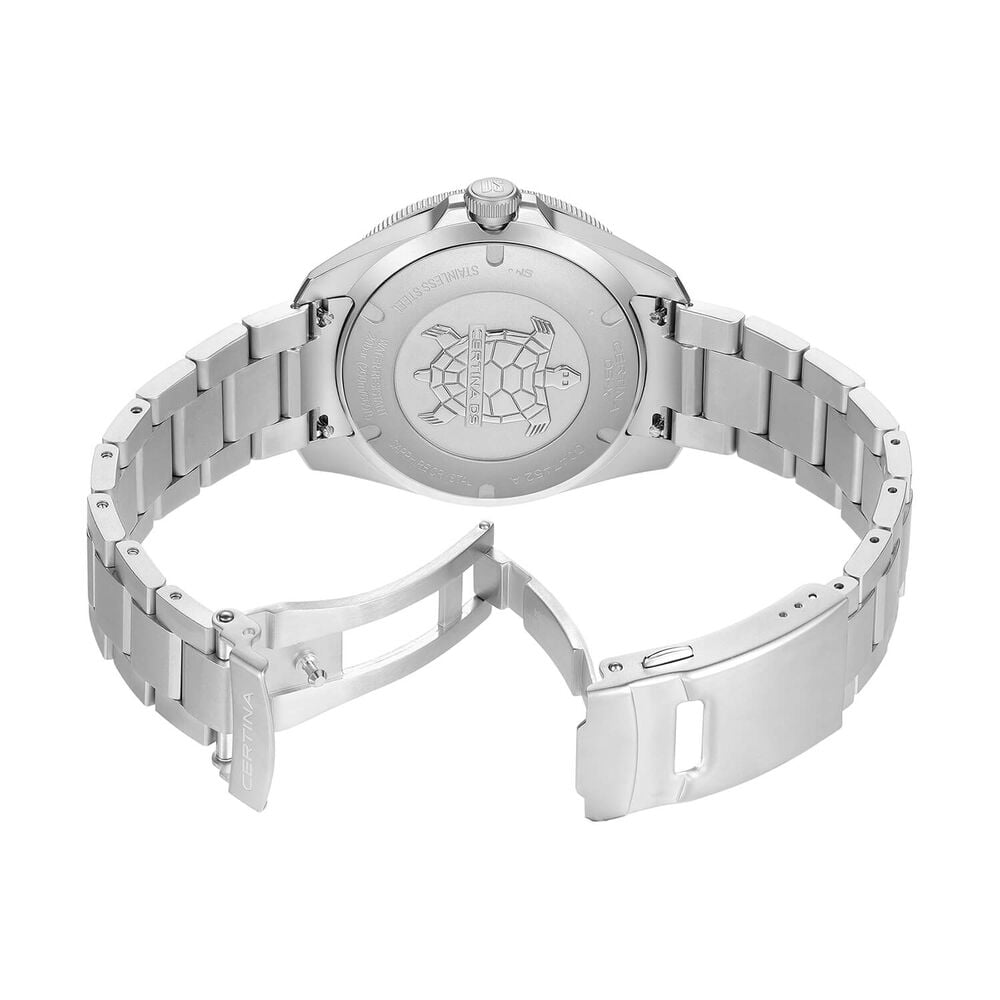 Certina DS-X GMT 41mm Grey Dial Grey & Red Bezel Stainless Steel Bracelet Watch image number 3