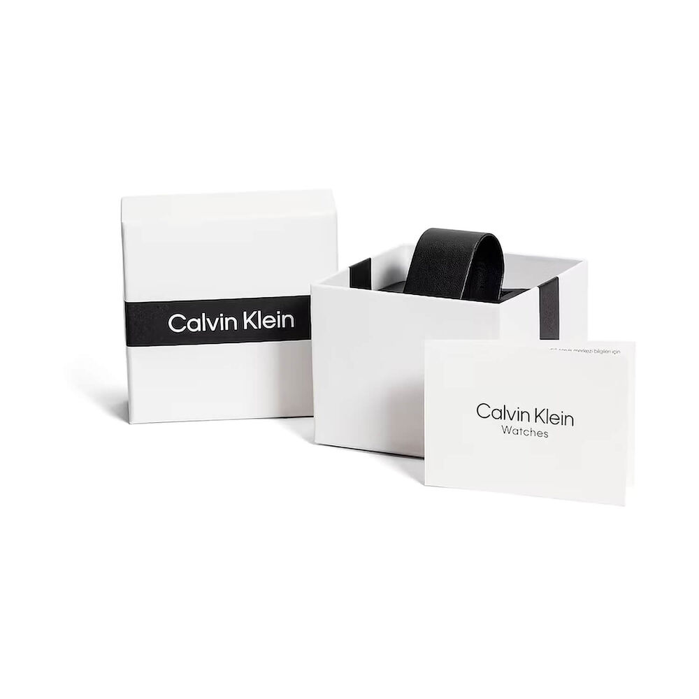 Calvin Klein Dapper 24mm Gold Dial Brown Leather Strap Watch image number 4